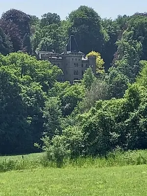 an old castle in the middle of the forest at Ap22 Nature Ardennes Economy class apartment in La Calamine