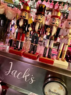 a display of nutcrackers on a shelf in a store at The House Of Jack's in Hasselt