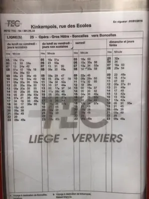 a piece of paper with a ticket for aeper at Angleur Appartement 011 1er étage avant cosy in Liège