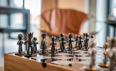 a chess board with figures on top of it at Loft La Suite et sa Suite in Thimister