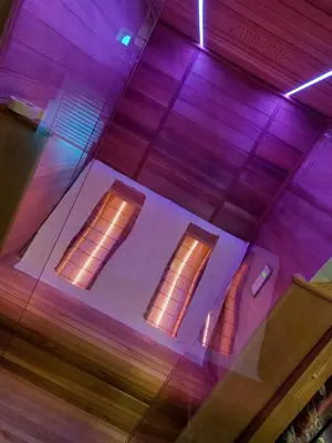 an overhead view of a room with two windows at Le Trèfle in Plombières