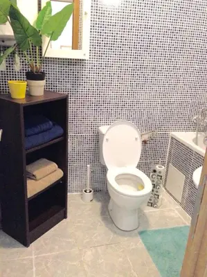 a bathroom with a white toilet and a sink at Appartement Au Coeur de Liege in Liège