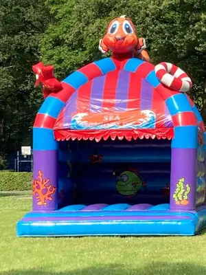 a inflatable play structure with an octopus on it at Den 1 Hengelhoef in Houthalen-Helchteren