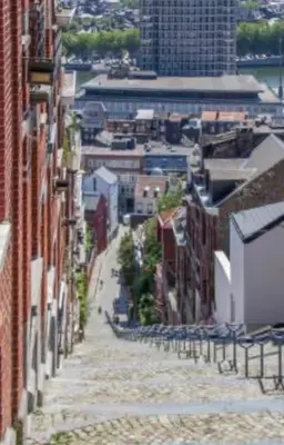 an overhead view of a city street with buildings at Au 194 in Liège