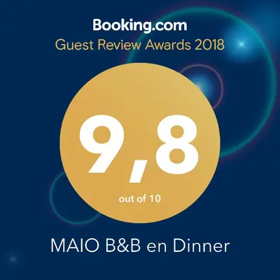a poster for the guest review awards with the number eight at MAIO B&B en Dinner in Zonhoven