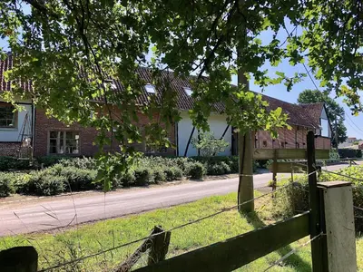 a house on the side of a road next to a fence at Winning De Zwaen in Hasselt