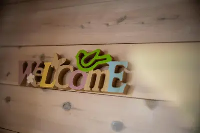 a wooden sign that reads ireland on a wooden wall at Chalet de bosuil in Zutendaal