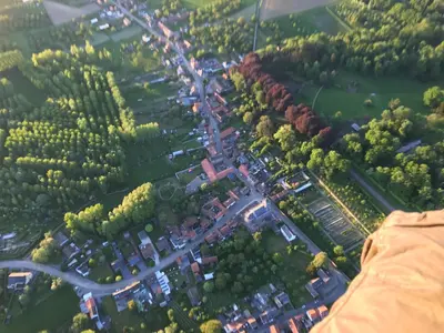 an overhead view of a city with trees and roads at B&B De Henehoeve in Heks