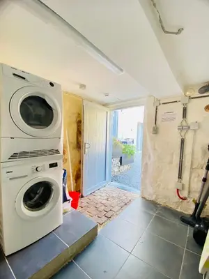 a laundry room with a washer and dryer at Les gîtes du Broukay - Alouette in Bassenge