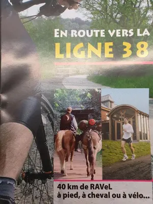 a poster for a book with a man riding a horse at B&B La ferme du Château de Broich in Plombières