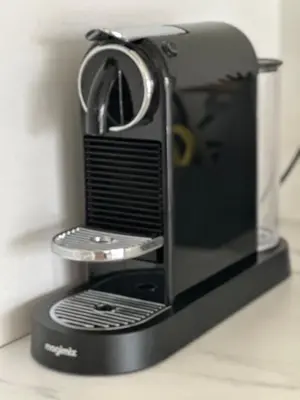 a toaster oven with its door open on a counter at Domum in Dilsen-Stokkem