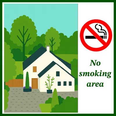 a sign that reads no smoking area in front of a house at Nummer 151 villastudios in Hasselt