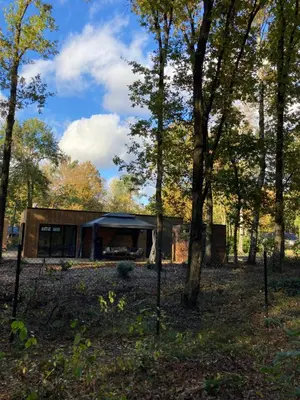 a house in the middle of a forest at Sweet Valley Julia in Zutendaal