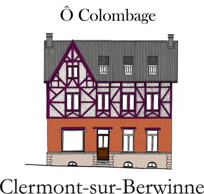 a drawing of a house with the words element gut building at Ô Colombages in Les Biolles
