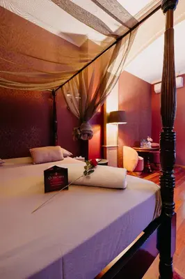 a bedroom with a bed with a canopy at Ô Secret in Liège