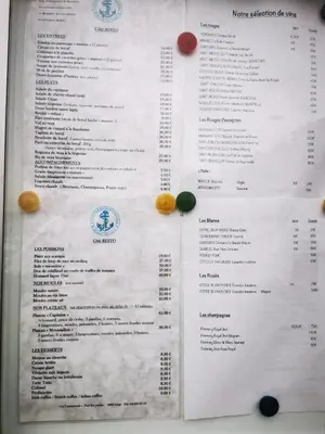 a section of a menu of a restaurant at Studio Montaigne in Liège