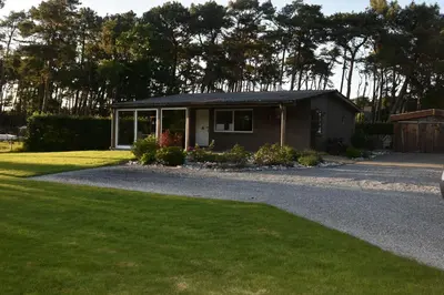 a small house with a gravel driveway at Kiefhoekhuisje in Hechtel-Eksel